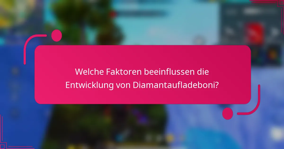 Welche Faktoren beeinflussen die Entwicklung von Diamantaufladeboni?